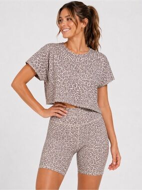 Johnny Was Calme Leopard Boxy Crew Neck